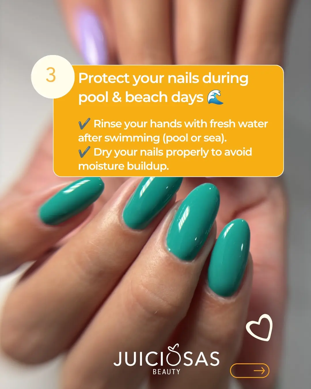 Protecting manicured nails during pool and beach days