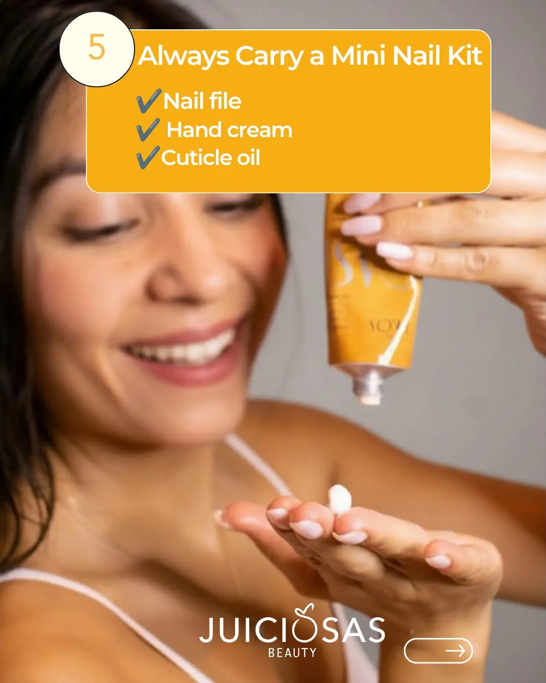 Mini nail care kit with hand cream nail file and cuticle oil
