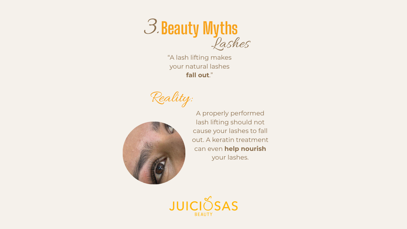Lash lift beauty myth about natural eyelashes falling out